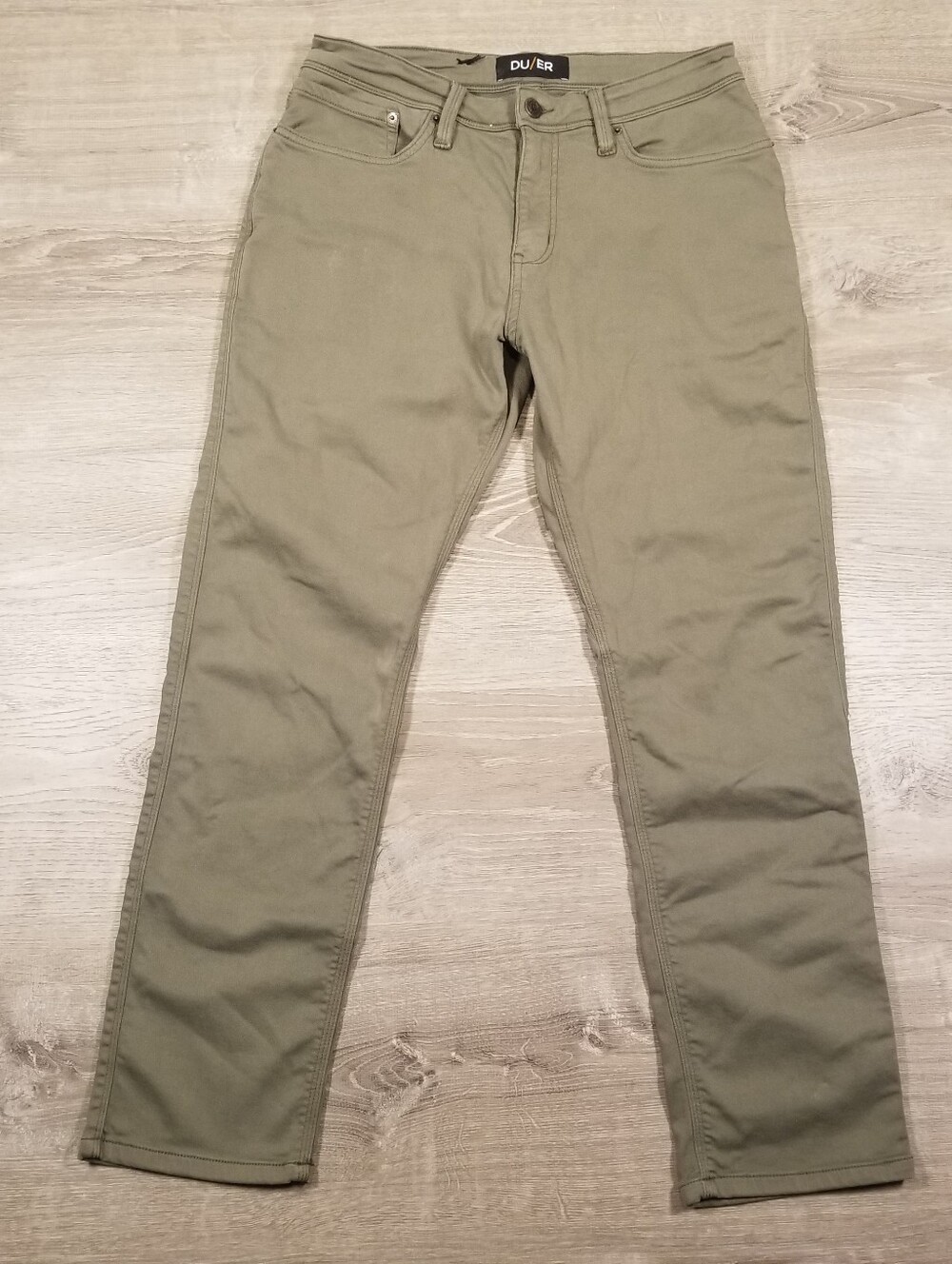 Duer Pants Mens 32 Green N2X No Sweat Durable Du/Er Gusset Stretch Outdoor 32x30